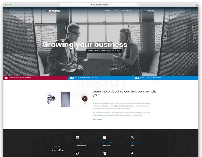 3 Portum - beautiful WordPress corporate theme