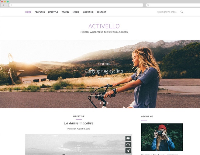 7 activello - WordPress personal and blog template