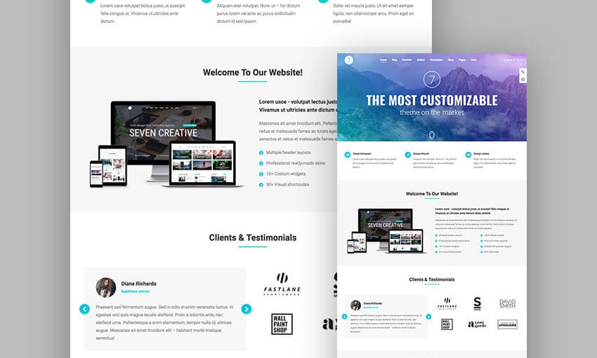 9 The7 - custom and responsive WordPress theme