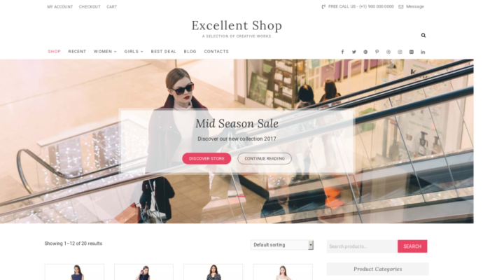 Excellent Free Online Store Template for WordPress