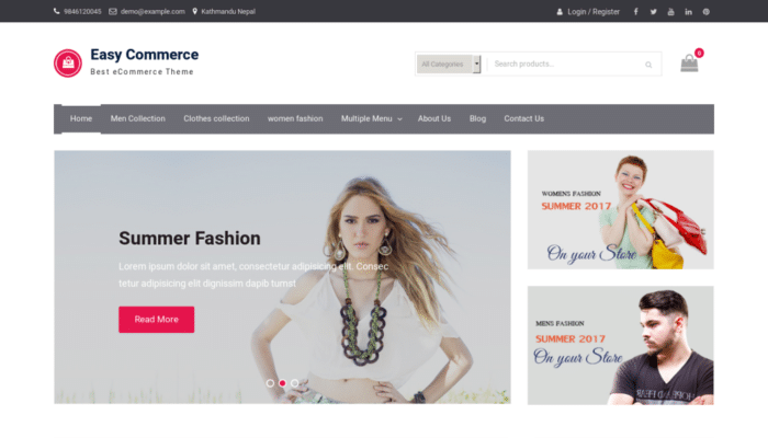 Free WooCommerce Easy Commerce Template