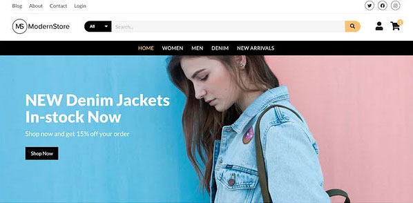 The first free online store template Modern Store