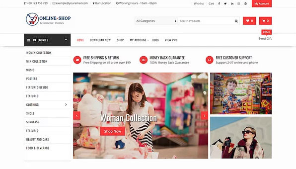 The second free online store template Online Shop