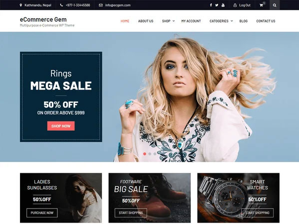 The fifth free eCommerce Gem online store template