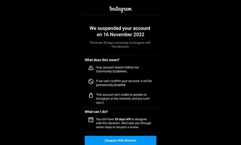 راهنمای رفع مسدود شدن اکانت اینستاگرام 2022