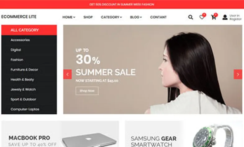 قالب فروشگاه اینترنتی eCommerce Lite