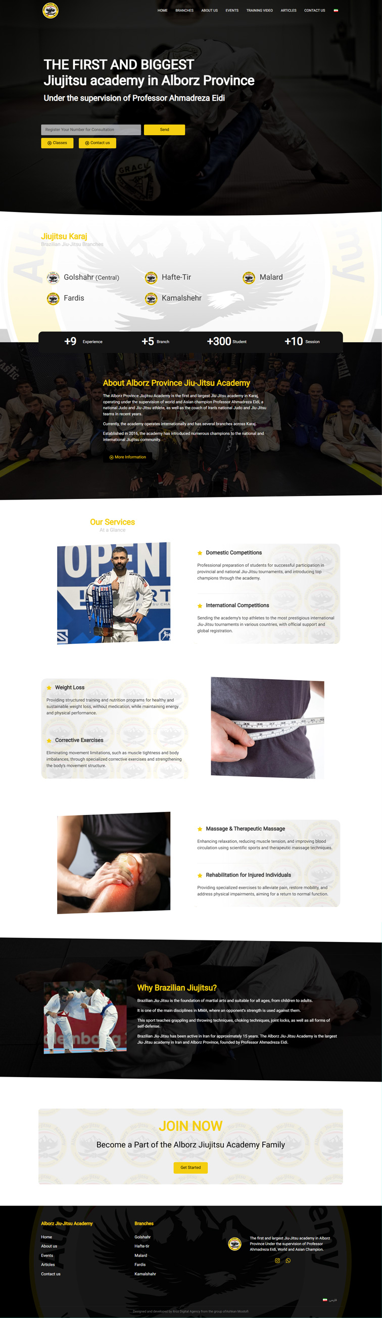 Alborz Jiu-Jitsu Academy website design