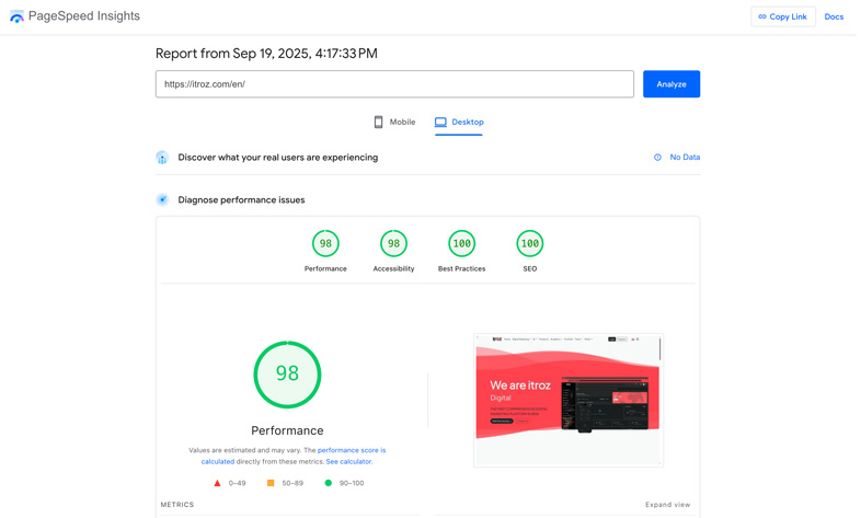 How to get a high score in website optimization?