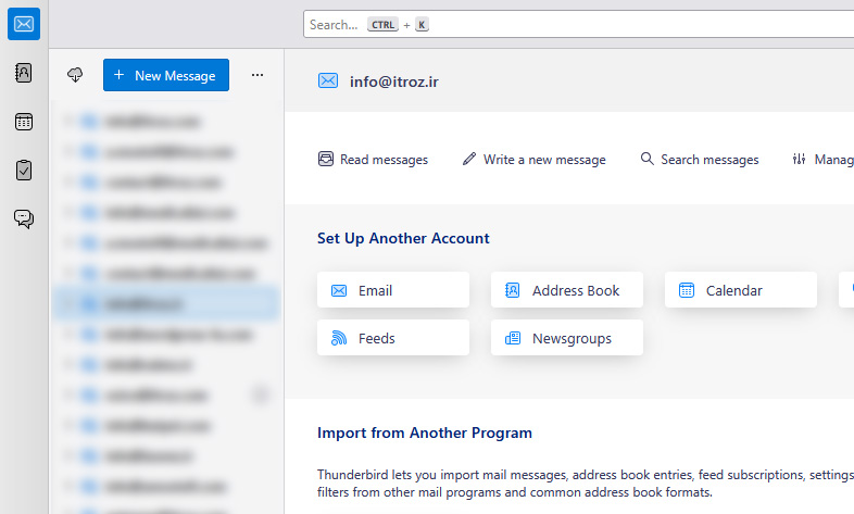 مرحله ششم نصب نرم افزار thunderbird بر روی ویندوز