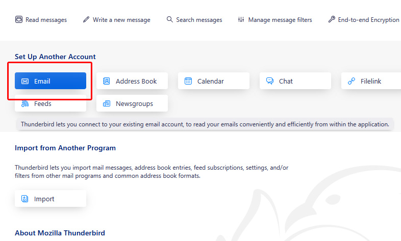 مرحله اول نصب نرم افزار thunderbird بر روی ویندوز